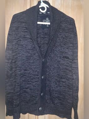 Guess Grey &White tweed double breasted vintage Cardigan with military buttons